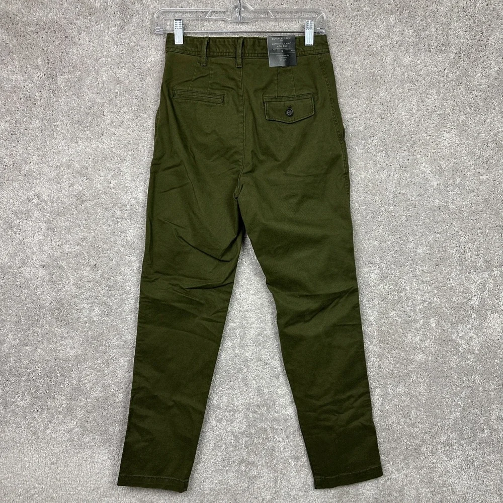 NWT Banana Republic High Rise Authentic Chino Twill Straight Pant Olive‎ Green 0